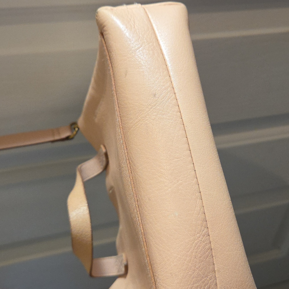Madewell Small Transit Tote Top Handle Crossbody Leather Nude - Picture 5 of 12